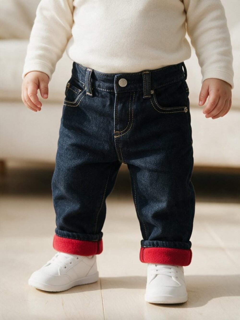 NWT Gap Fleece Lined Denim Defendo Jeans 12-18 Months